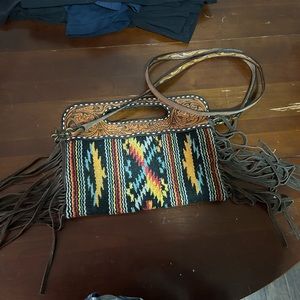 Rafter T Saddle Blanket Fringe Crossbody
